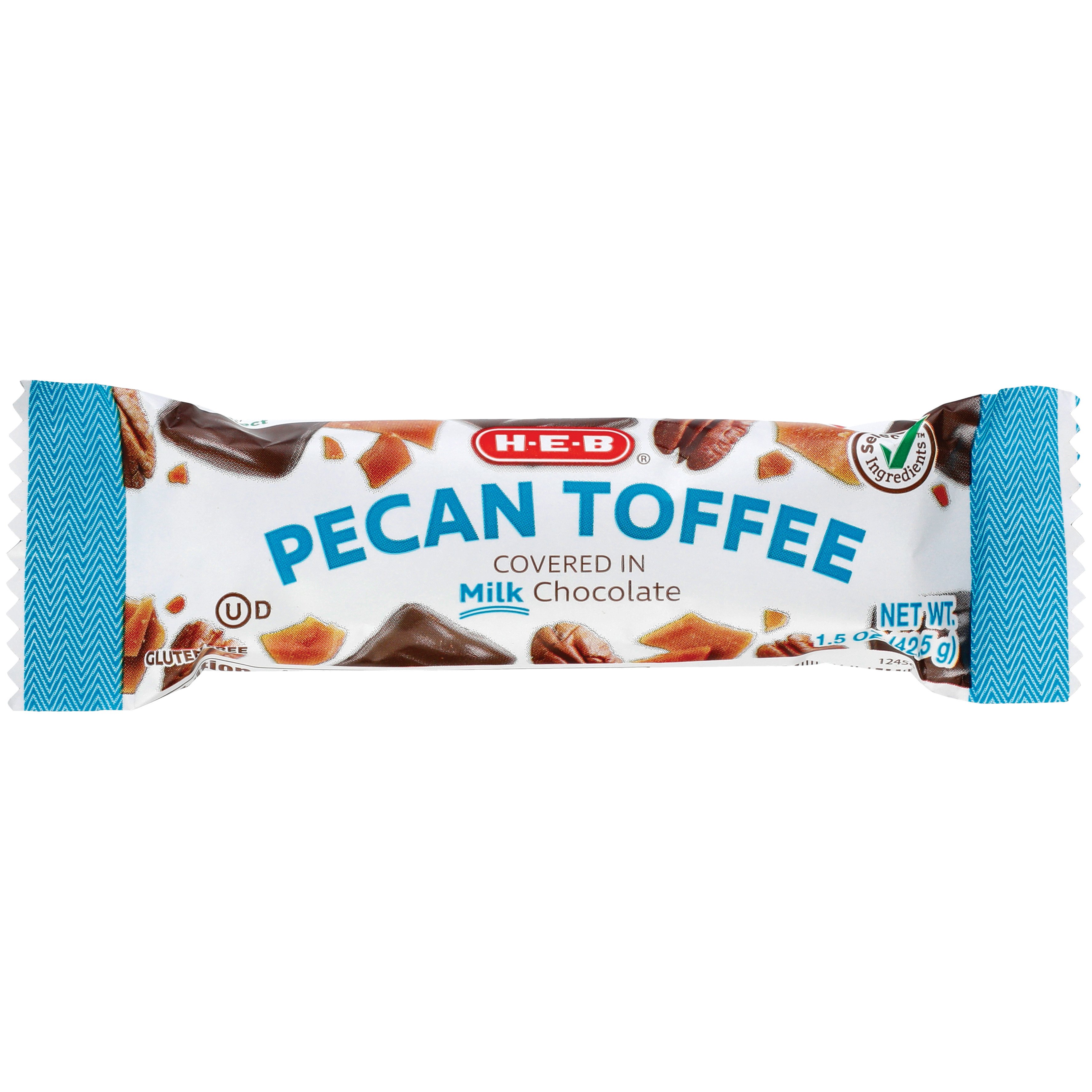 HEB Select Ingredients Milk Chocolate Pecan Toffee Bar Shop Candy