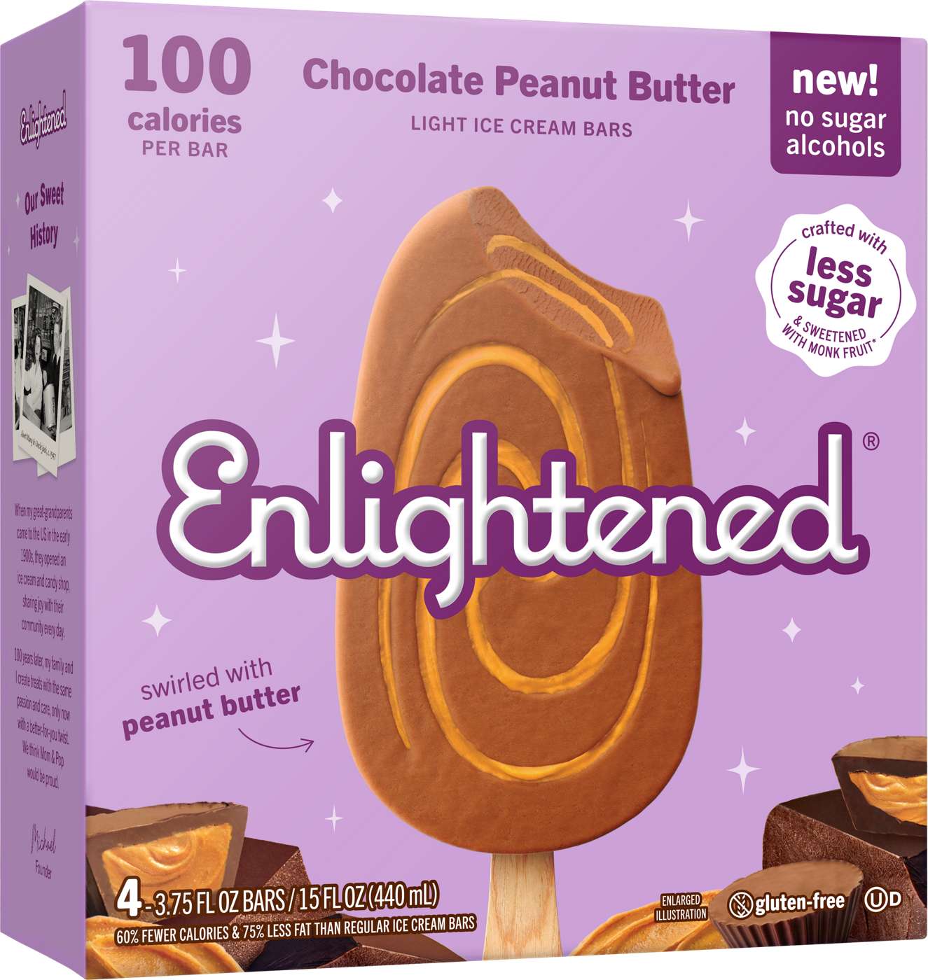 Enlightened Chocolate Peanut Butter Swirl Ice Cream Bars; image 1 of 2