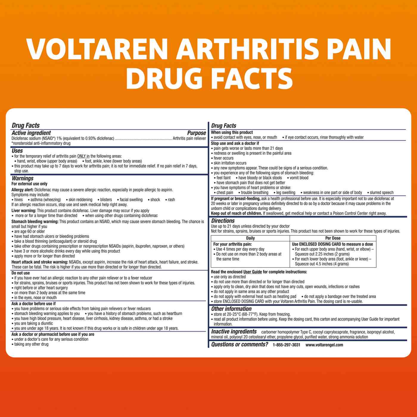 Voltaren Arthritis Pain Topical Gel Shop Muscle & joint pain at HEB