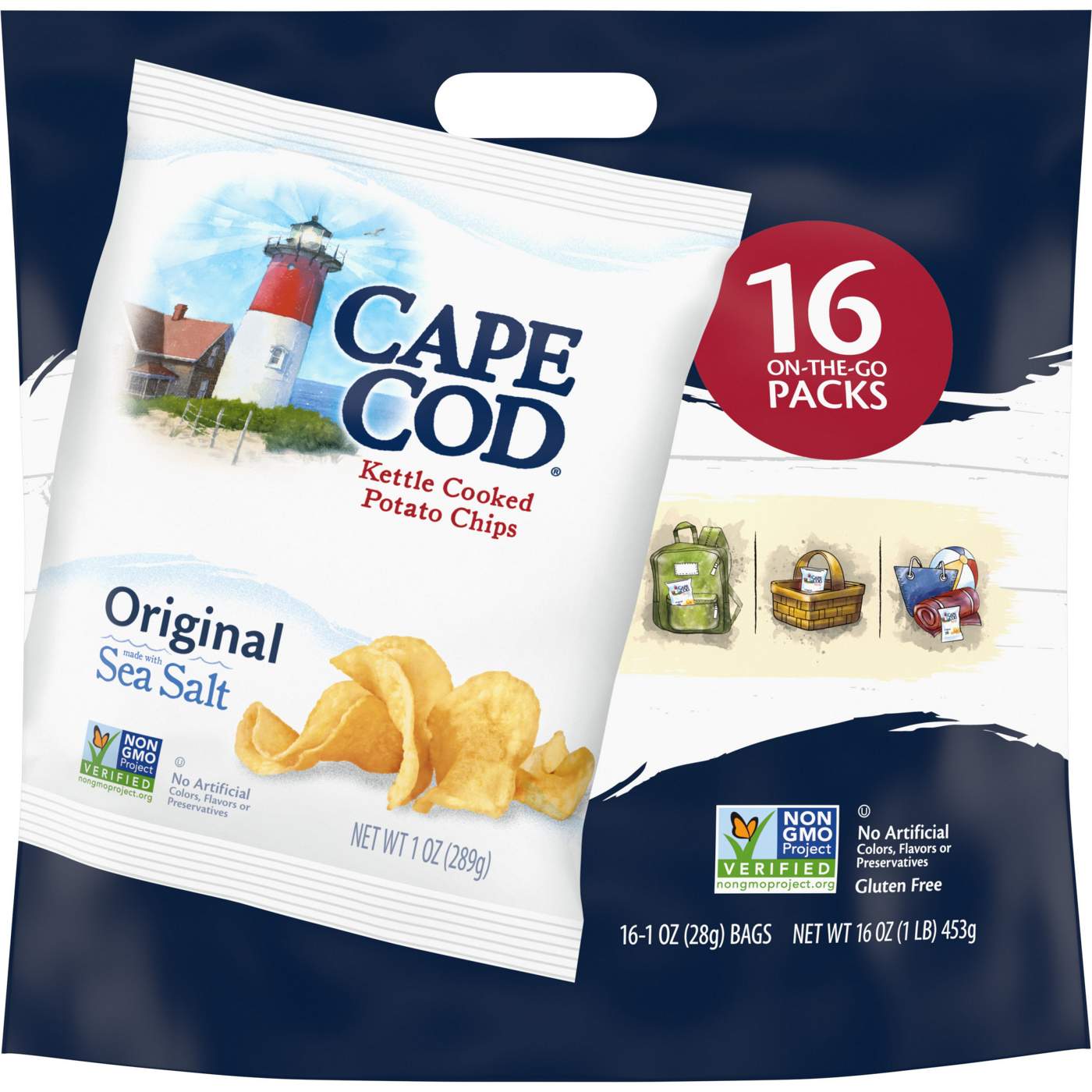 Cape Cod Original Kettle Cooked Potato Chips, Snack Bags; image 1 of 9