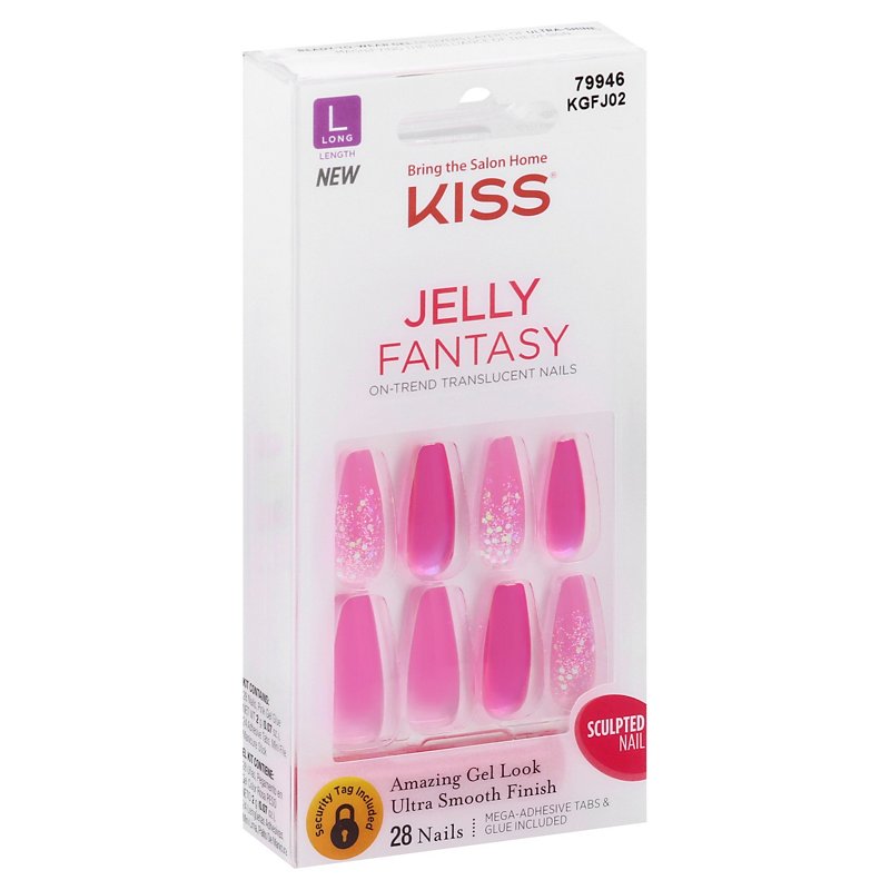 Kiss Jelly Fantasy Long Pink Nails - Shop Nail Sets at H-E-B