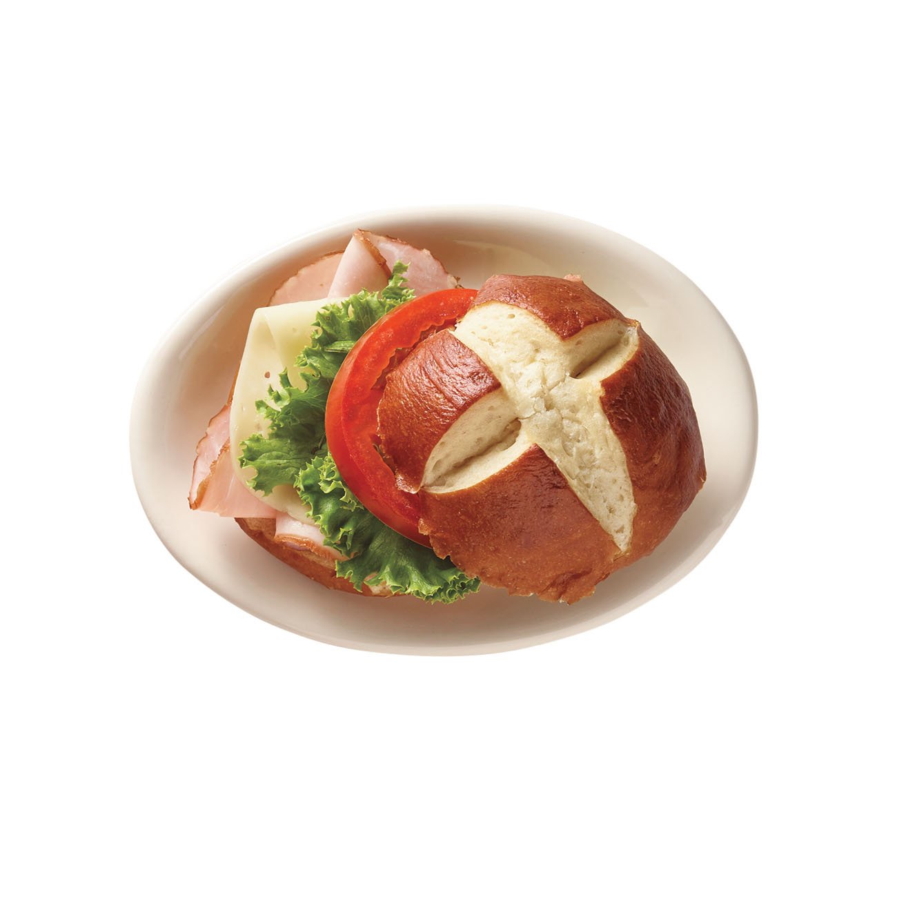 Meal Simple By H-E-B Uncured Ham & Swiss Cheese Pretzel Roll Sandwich ...