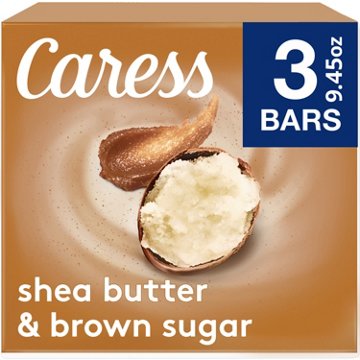 Caress Shea Butter & Brown Sugar Beauty Bar Soap, 3 pk