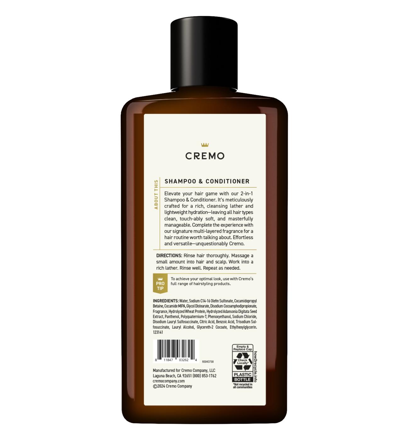 Cremo 2 in 1 Shampoo Conditioner Sage & Citrus Shop Shampoo