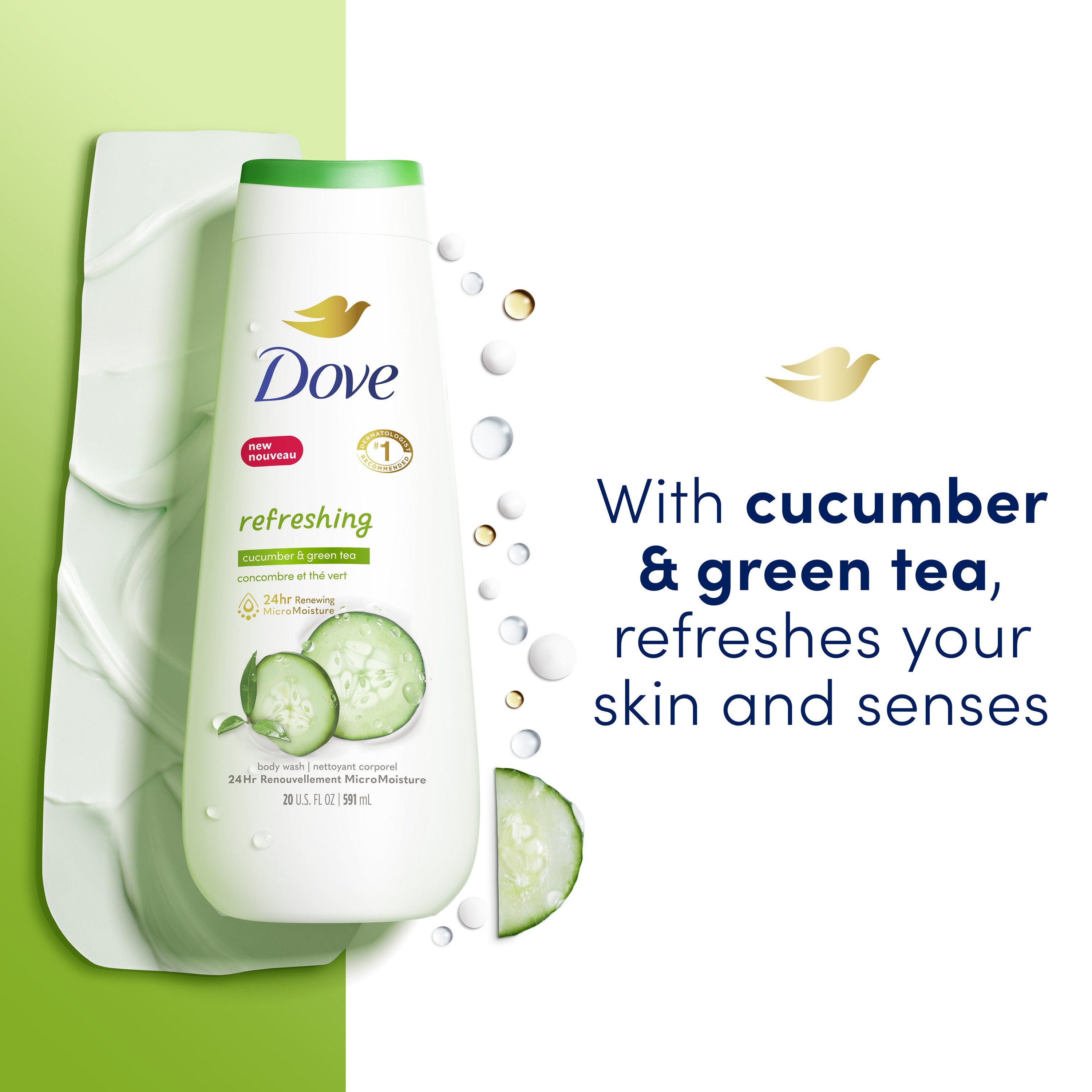 Dove Refreshing Body Wash - Cucumber & Green Tea - Shop Body Wash At H-E-B