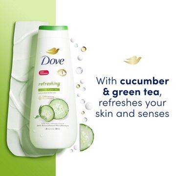 Dove Refreshing Body Wash - Cucumber & Green Tea, 11 oz