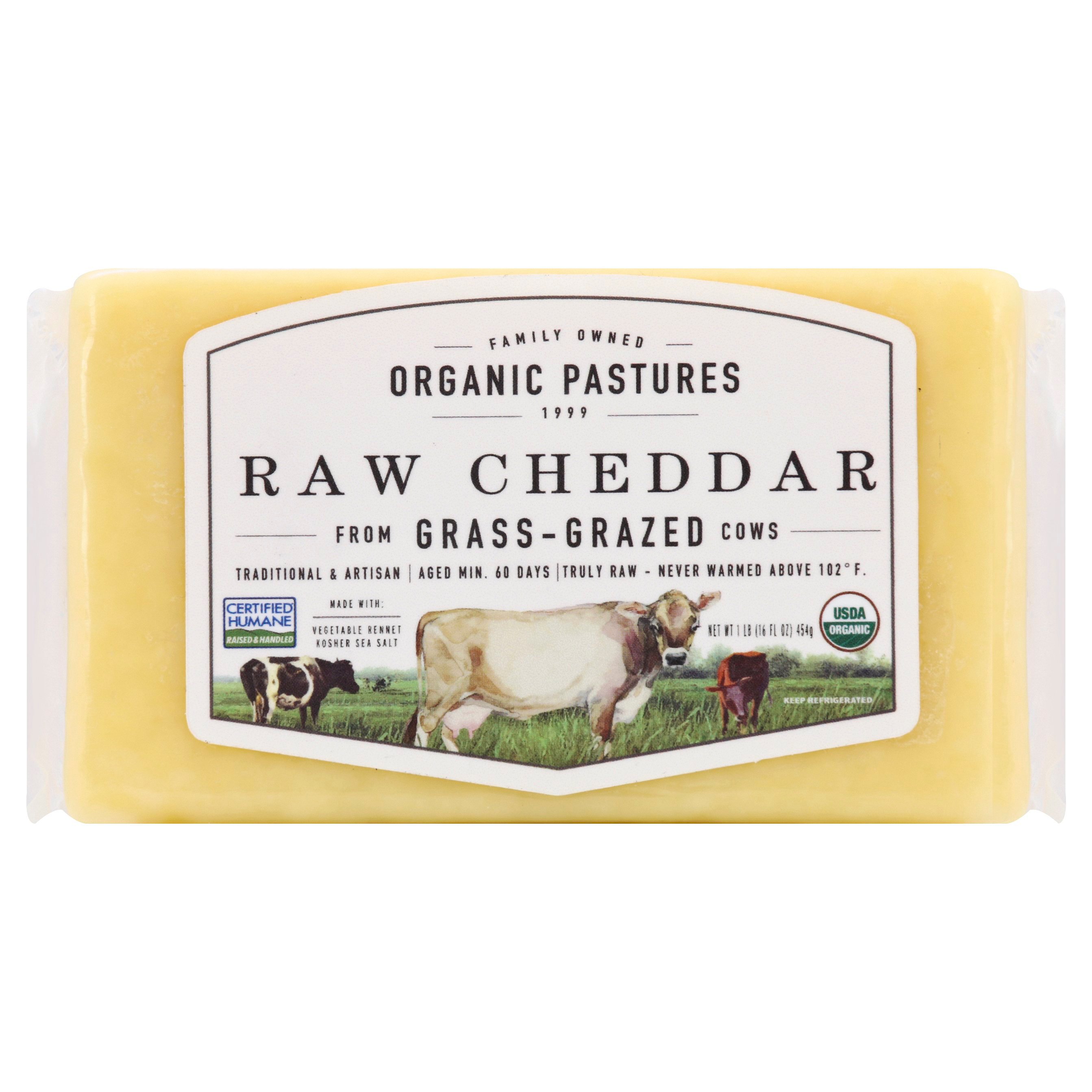 Organic Pastures Raw Cheddar Cheese Chunk - Shop Cheese at H-E-B