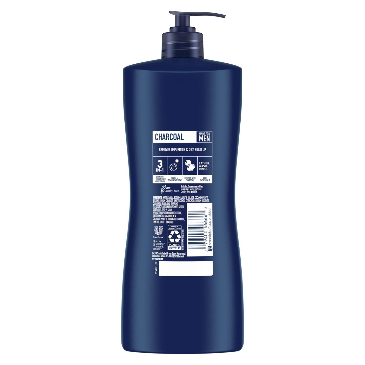 Suave Men 3-in-1 Shampoo Conditioner and Body Wash Infused with Charcoal; image 12 of 12