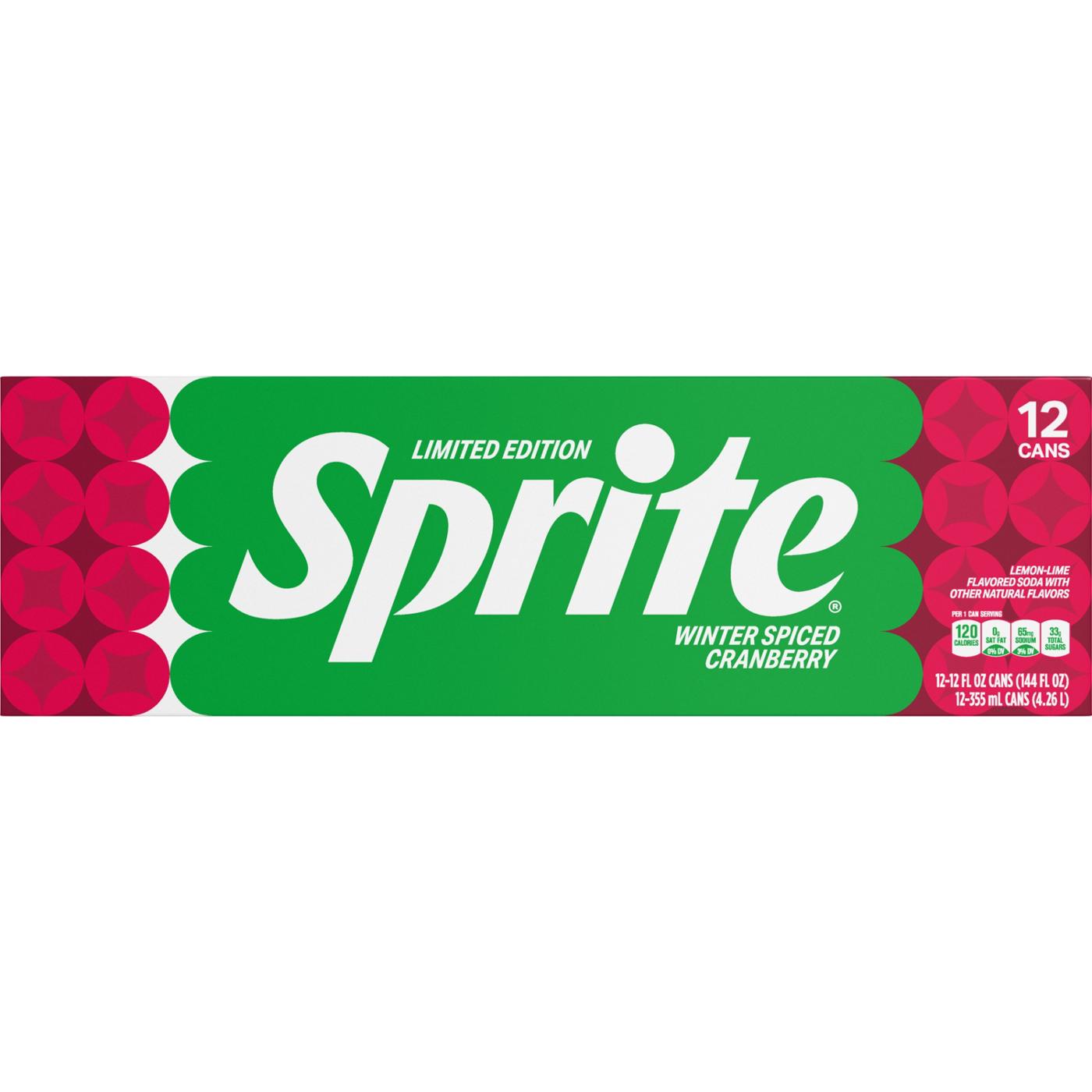 Sprite Winter Spiced Cranberry Soda 12 oz Cans; image 1 of 7