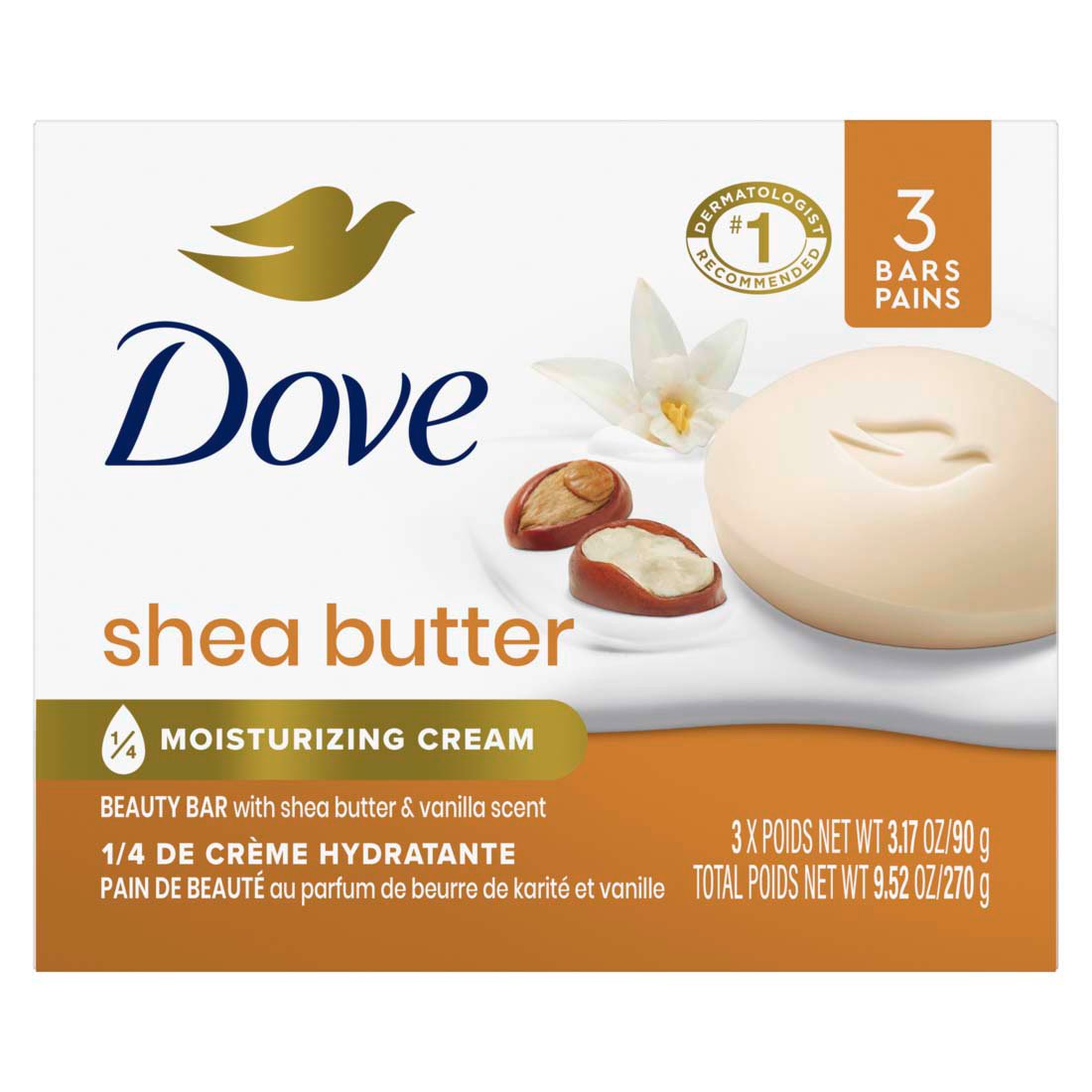 Dove Beauty Bar Gentle Skin Cleanser Shea Butter