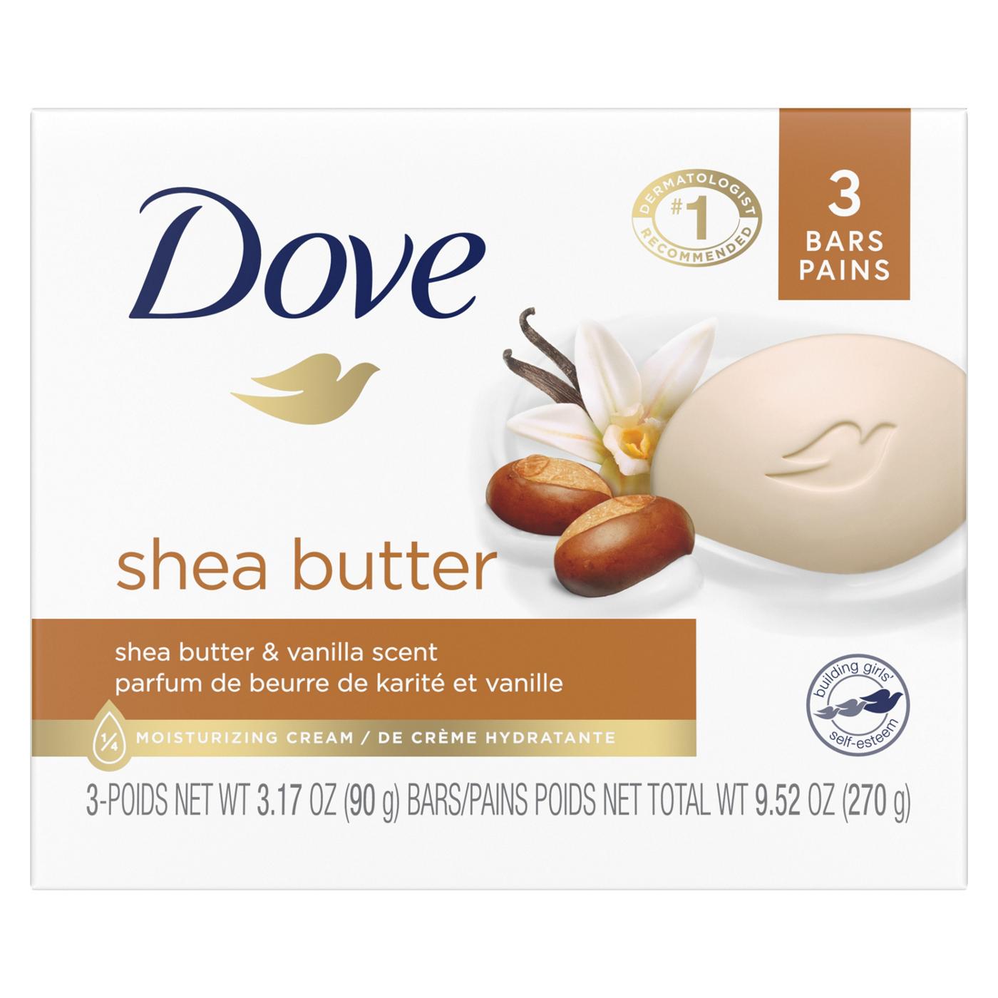 Dove Beauty Bar Shea Butter 4 oz, 2 Bar