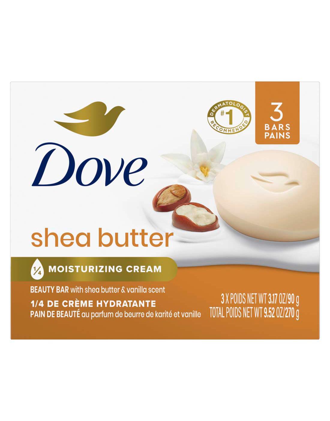 Dove Beauty Bar Shea Butter 4 oz, 2 Bar