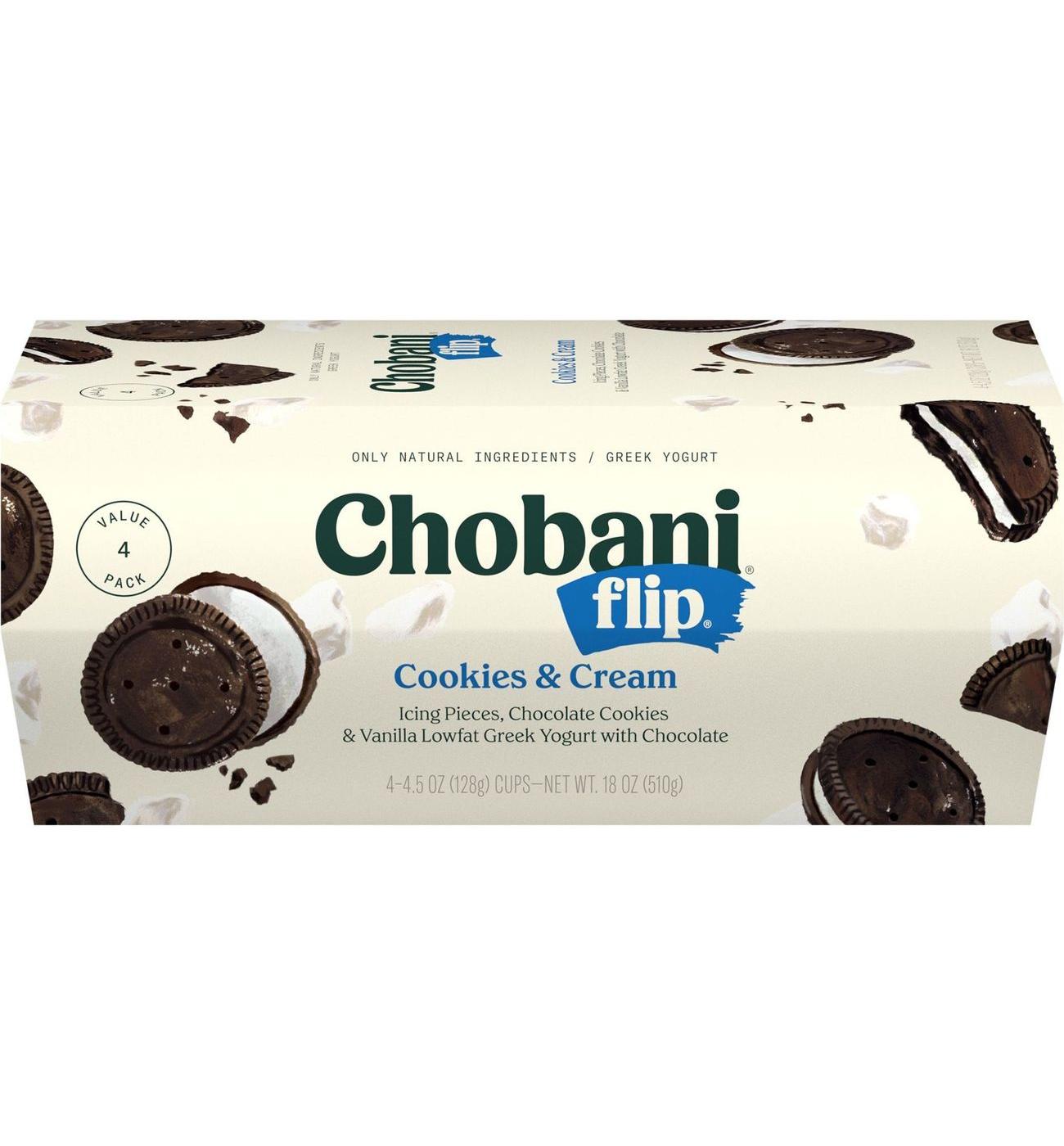 Chobani Flip Low-Fat Cookies & Cream Greek Yogurt; image 1 of 5