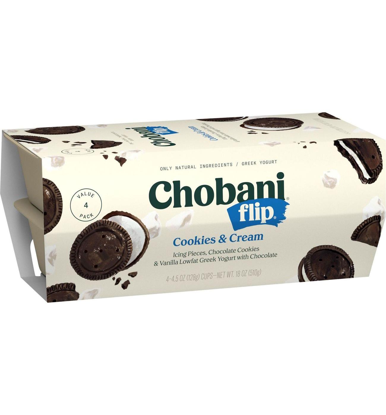 Chobani Flip Low-Fat Cookies & Cream Greek Yogurt; image 2 of 5