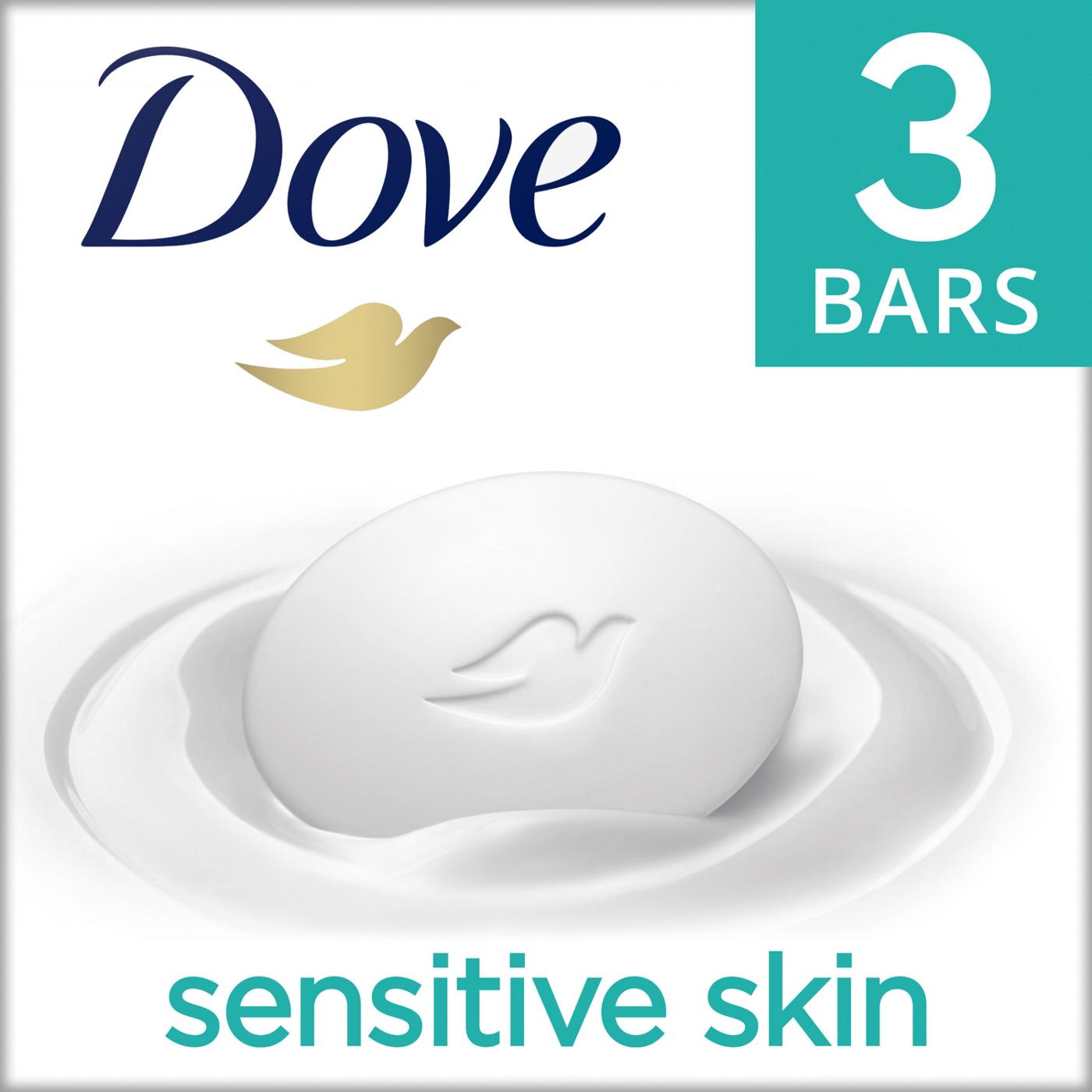 Dove Beauty Bar More Moisturizing Than Bar Soap Sensitive Skin 3 Bars; image 2 of 7