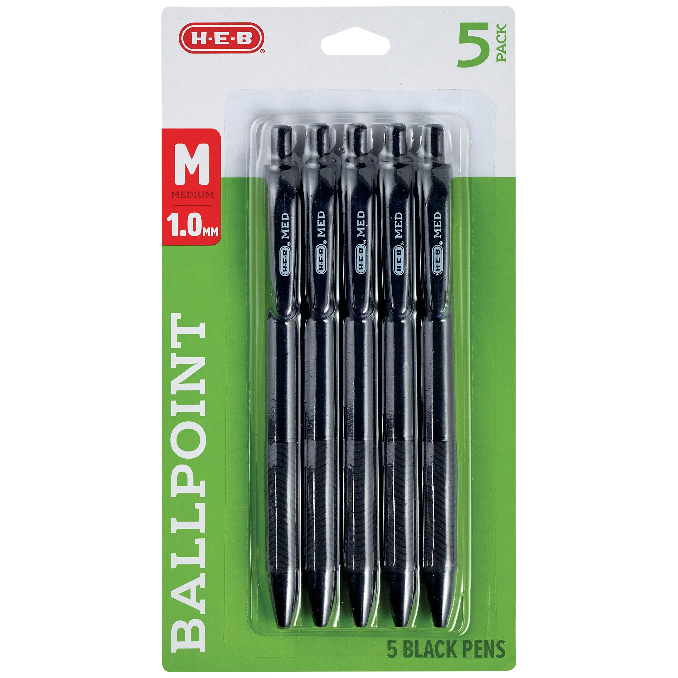 HEB 1.0mm Retractable Ballpoint Pens Black Ink Shop Pens at HEB