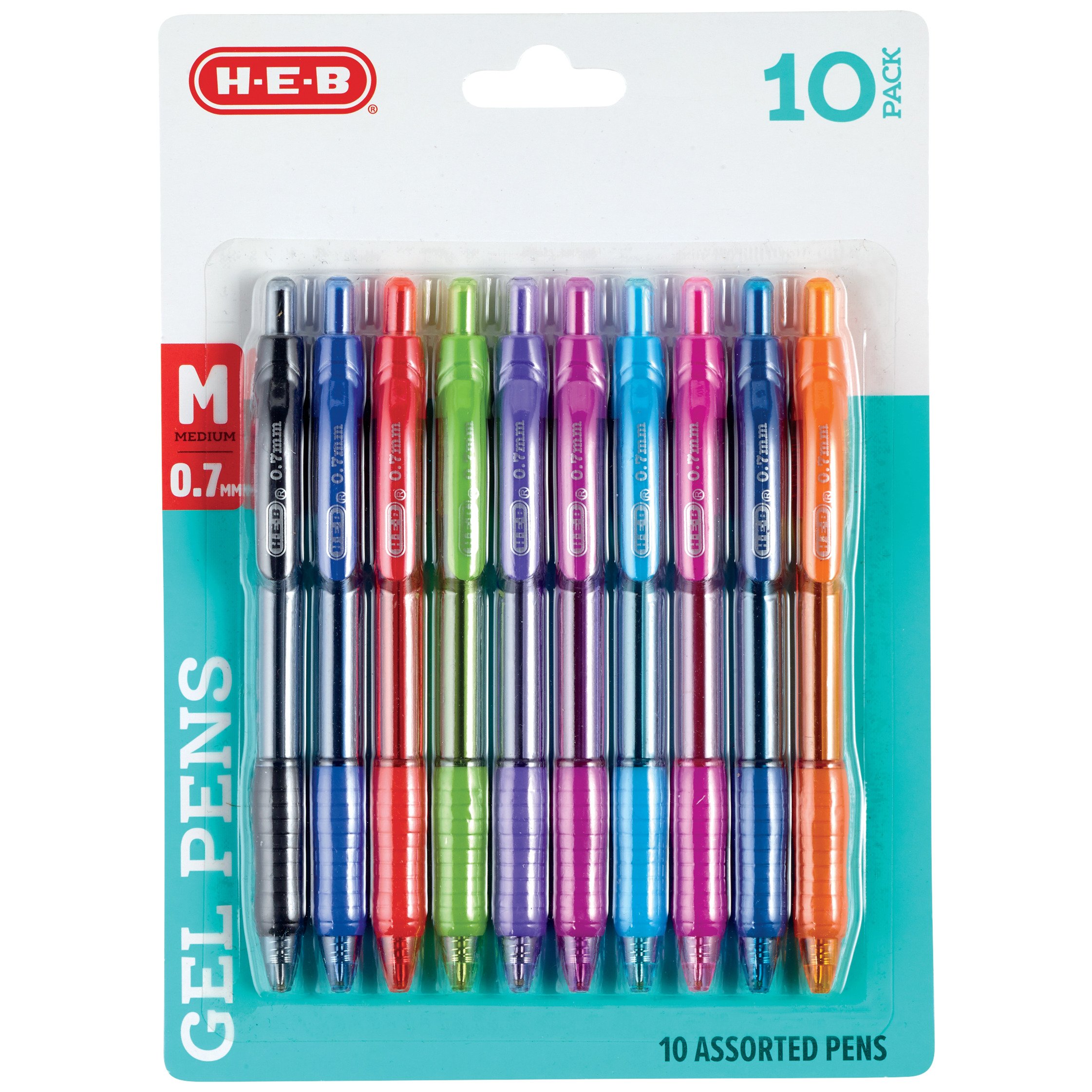 H-E-B Retractable Gel Pens with Grip - Assorted Ink - Shop Pens at H-E-B