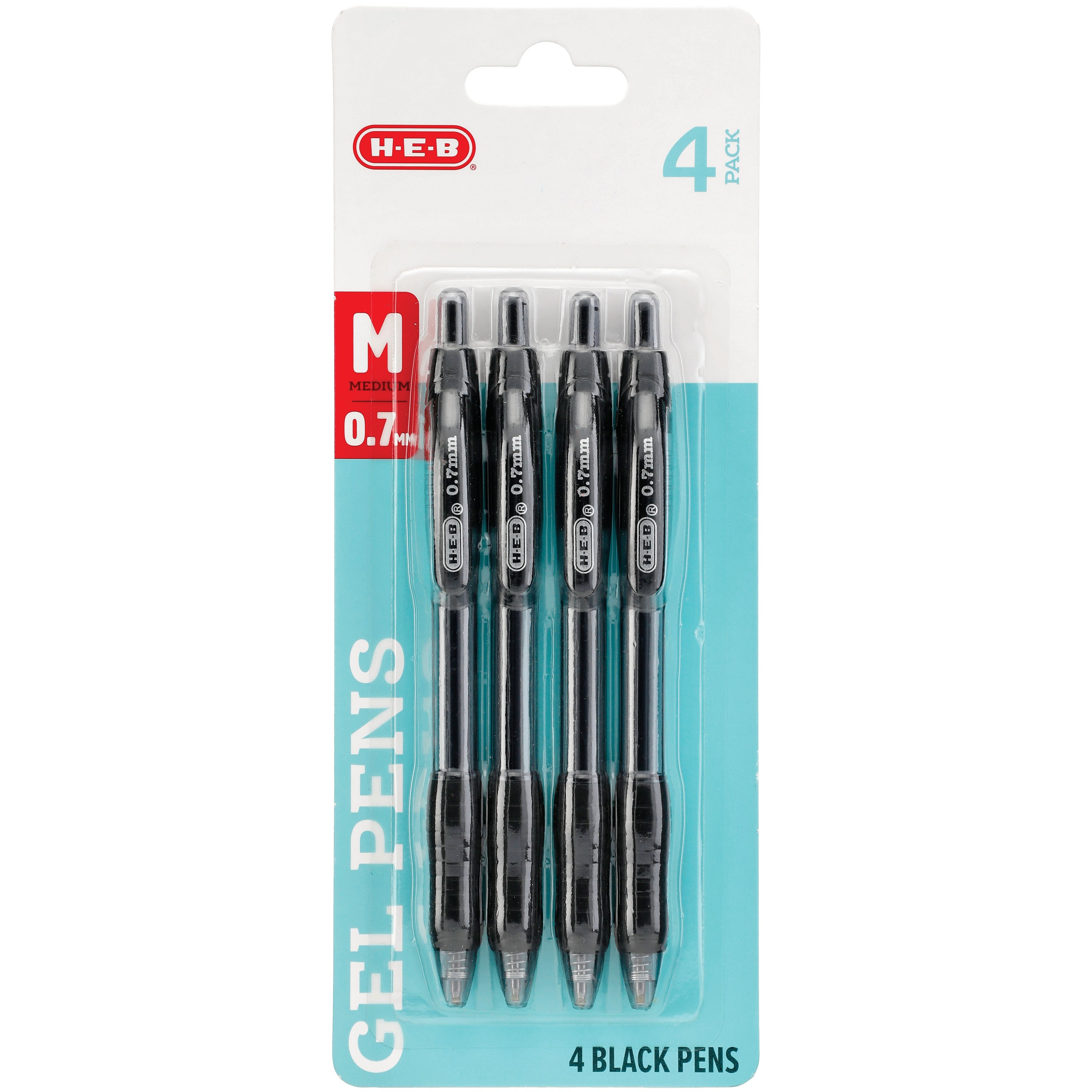 H-E-B Retractable Gel Pens with Comfort Grip - Black Ink - Shop Pens at  H-E-B