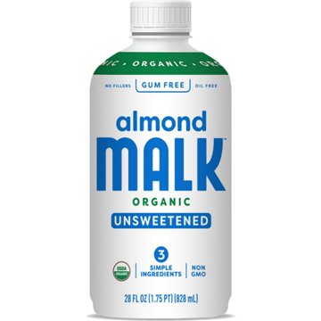 MALK Organic Almond Milk - Unsweetened, 28 oz