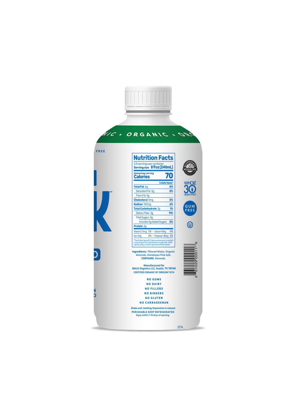 Malk Organic Unsweetened Almond Milk Shop Milk at HEB