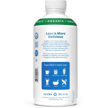 Malk Organic Almond Milk - Unsweetened, 28 oz