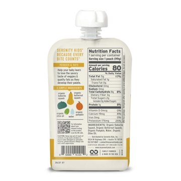 Serenity Kids Organic Baby Food Pouch - Squashes