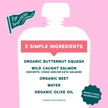 Serenity Kids Organic Pouch - Wild Caught Salmon Butternut Squash & Beet