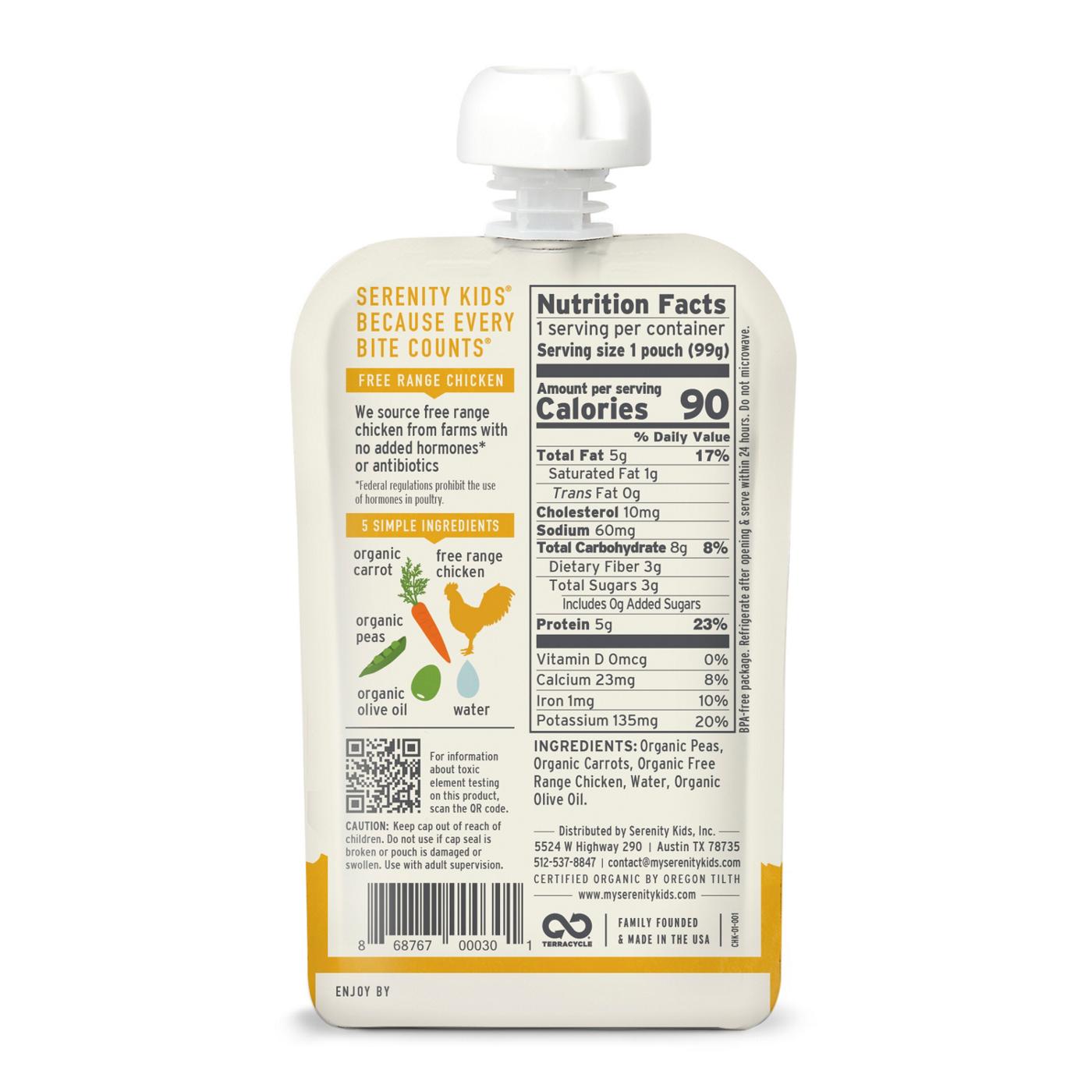 Serenity Kids Organic Pouch - Free Range Chicken Peas & Carrots; image 2 of 8