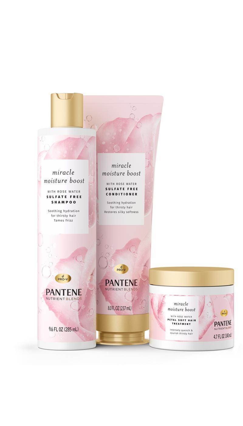 Pantene Nutrient Blends Miracle Moisture Boost Rose Water Shampoo; image 9 of 10