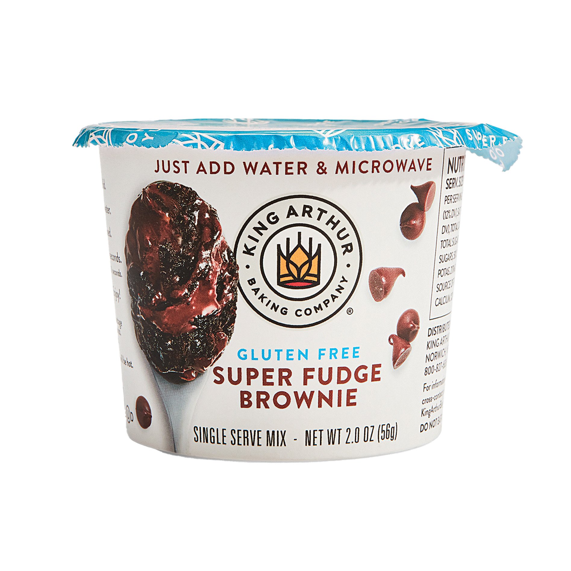 King Arthur Microwavable Gluten Free Super Fudge Brownie Single-Serve Mix, 2 oz