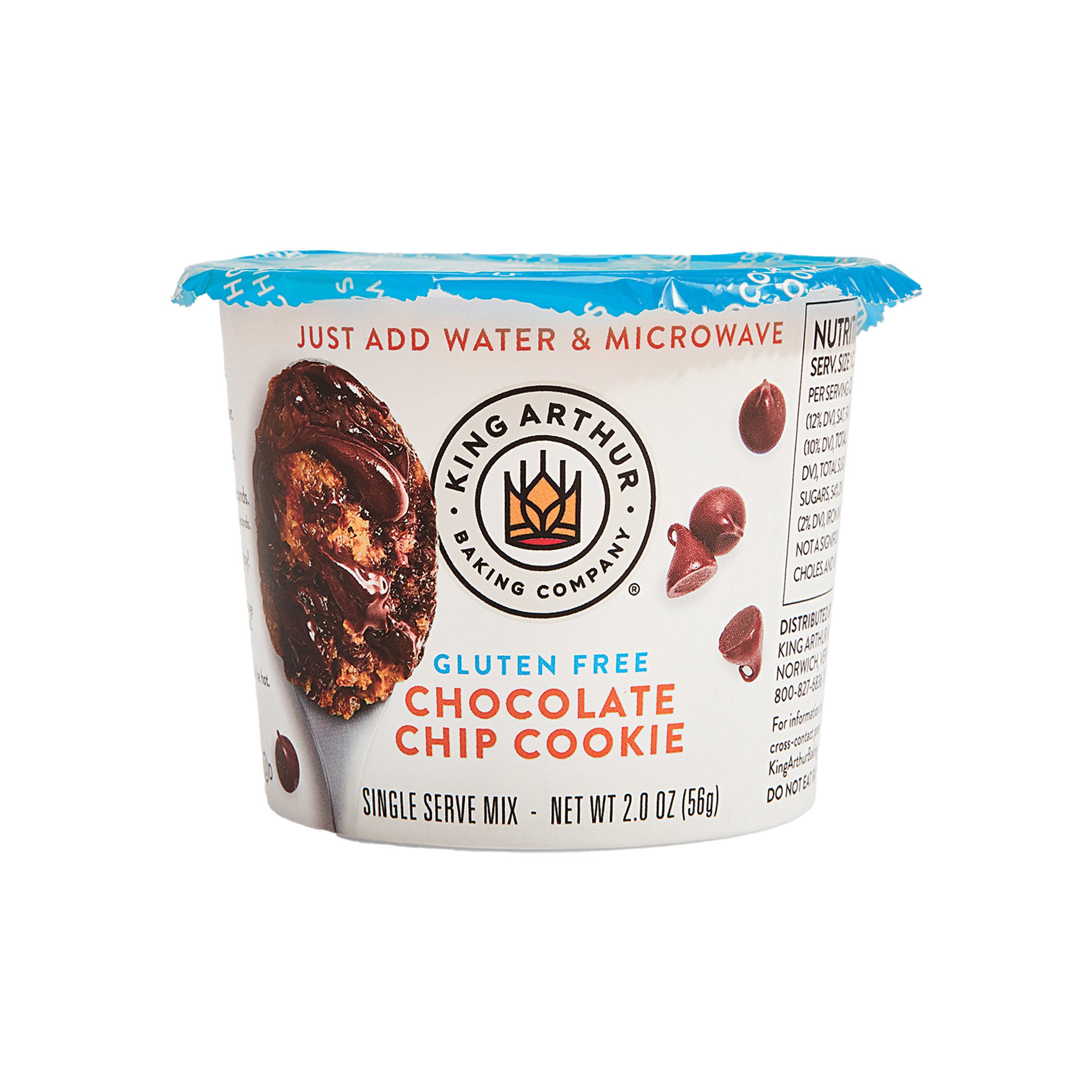King Arthur Microwavable Gluten Free Chocolate Chip Cookie Single-Serve Mix, 2 oz