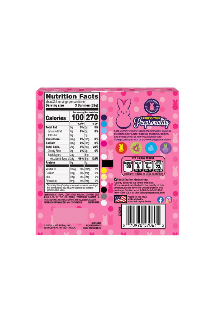 Peeps Marshmallow Easter Bunnies - Pink; image 2 of 2