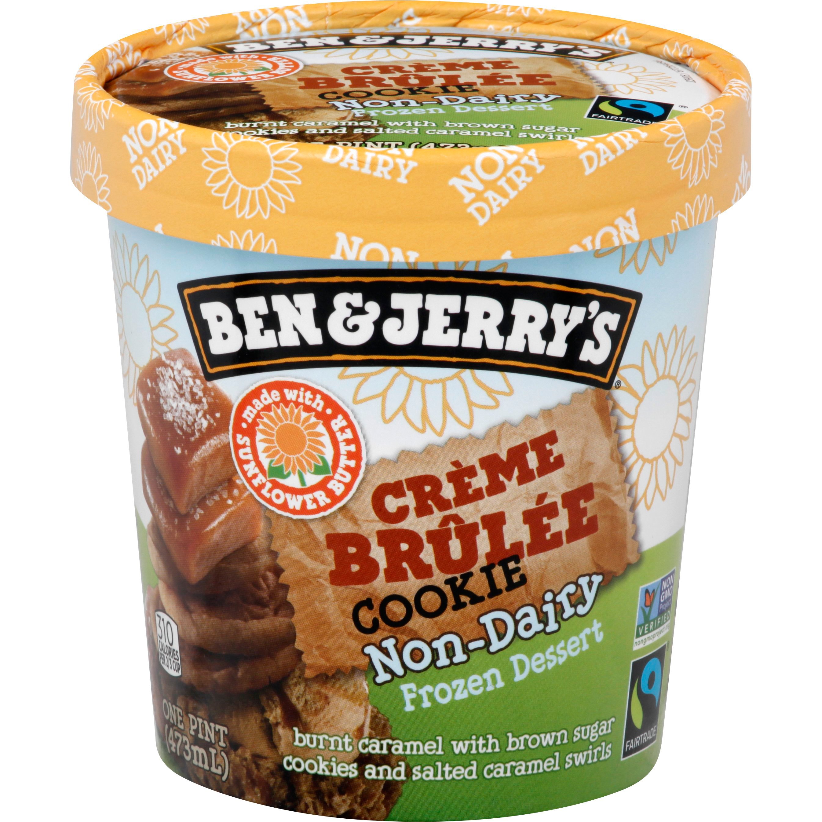 Ben & Jerry's Creme Brulee Cookie NonDairy Frozen Dessert Shop Ice