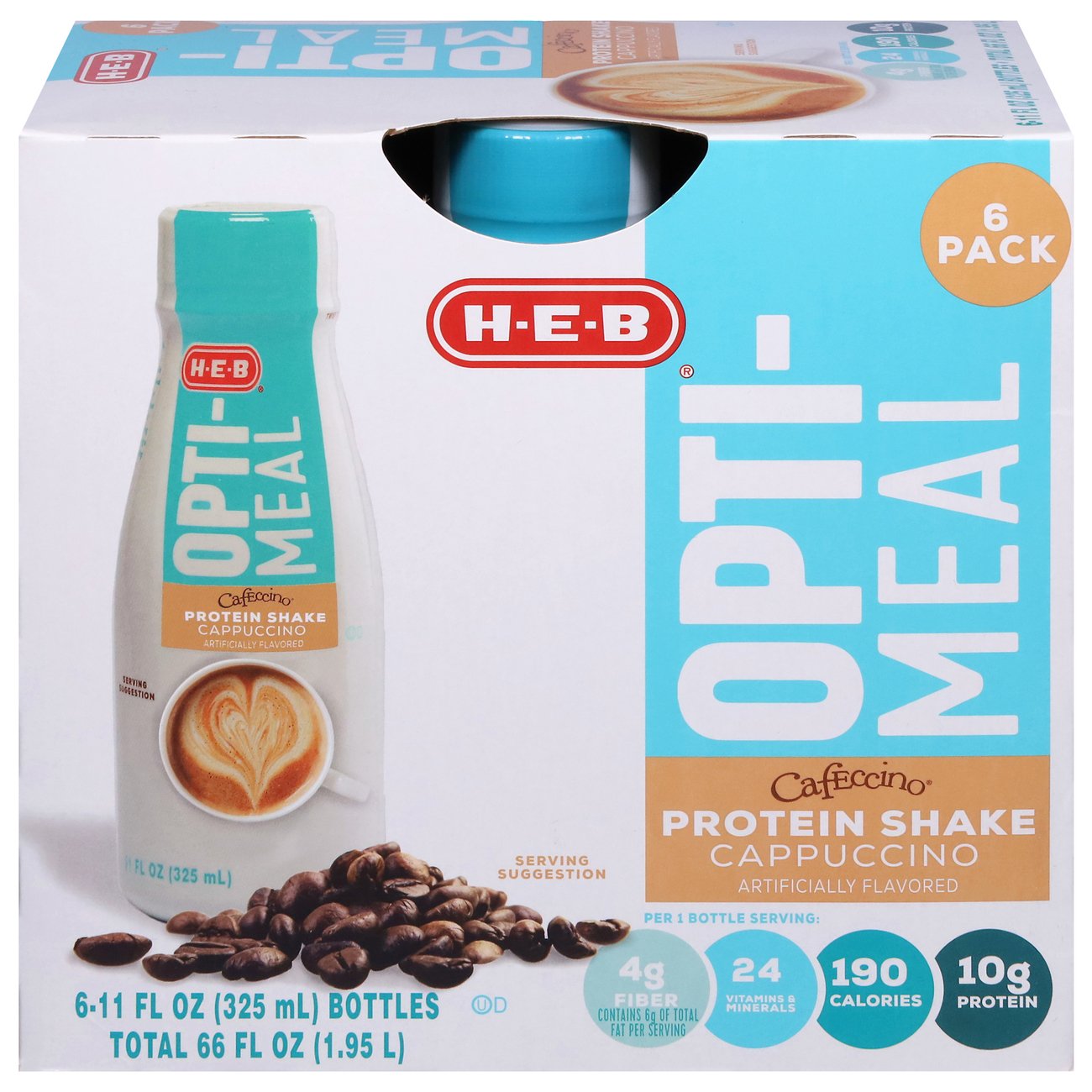 HEB OptiMeal Cafeccino Cappuccino Protein Shake 6 pk Shop Diet