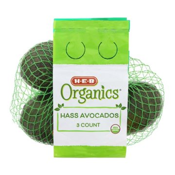 H-E-B Organics Fresh Hass Avocados, 3 ct bag