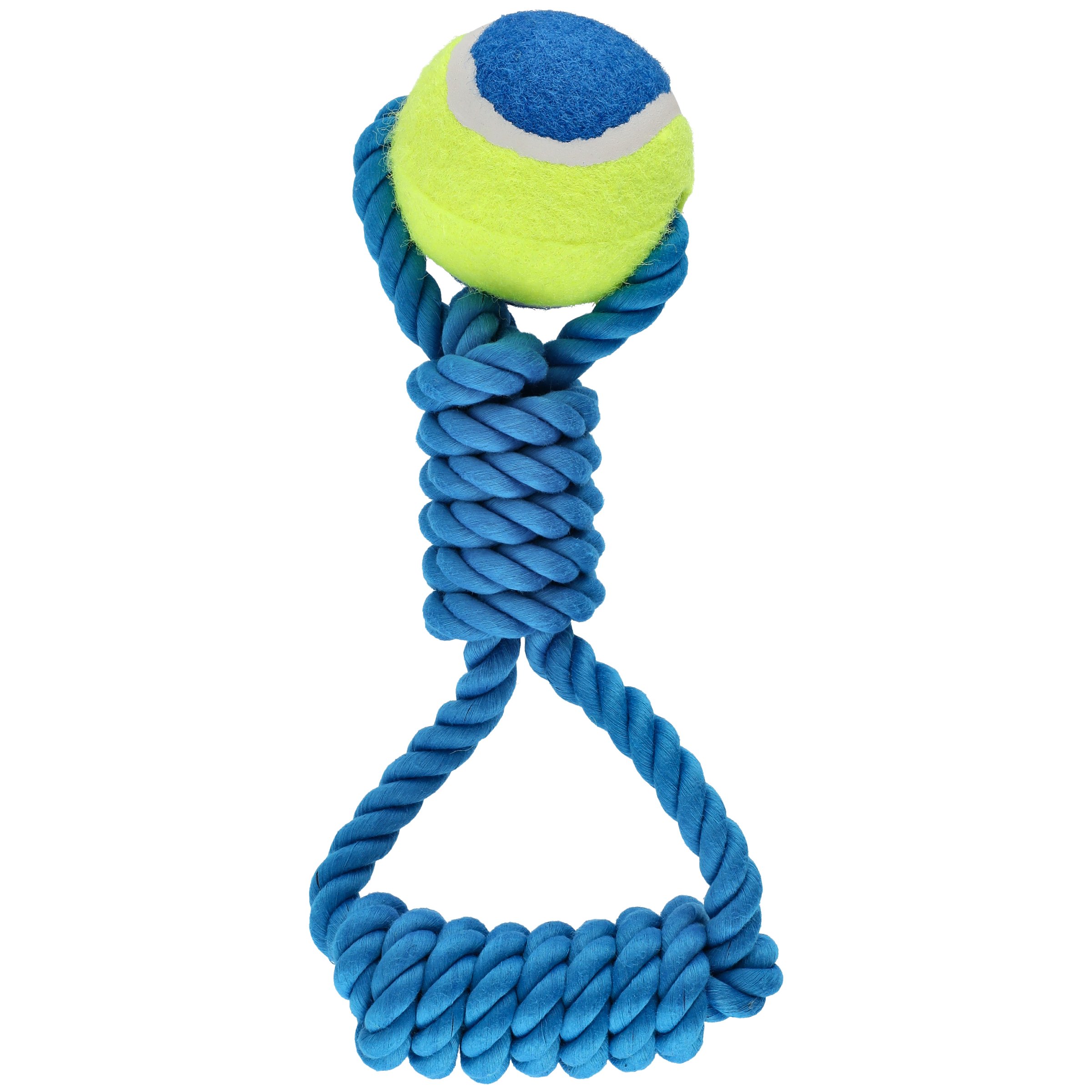 tennis ball rope dog toy