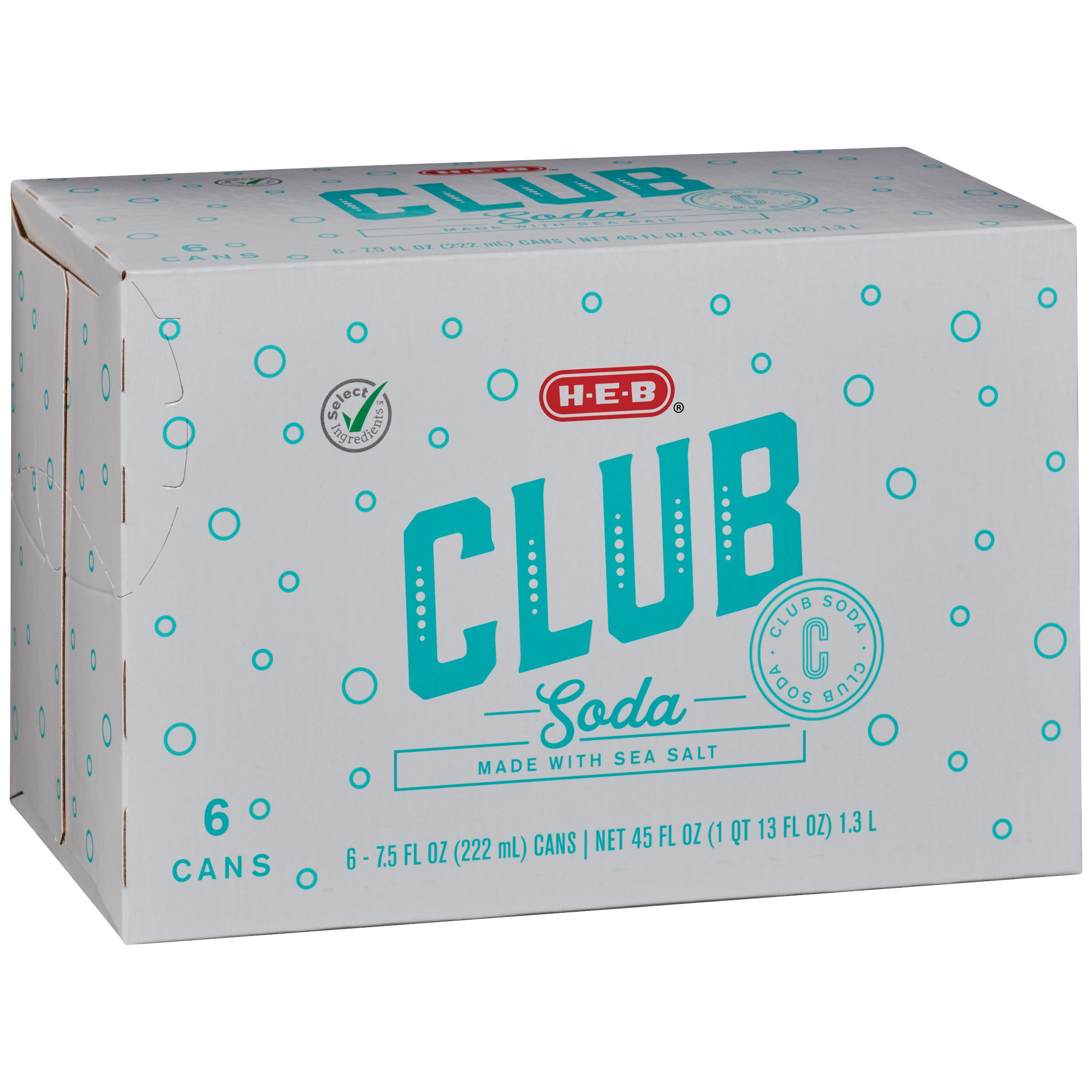 H-E-B Select Ingredients Club Soda 7.5 Oz Cans - Shop Cocktail Mixers ...