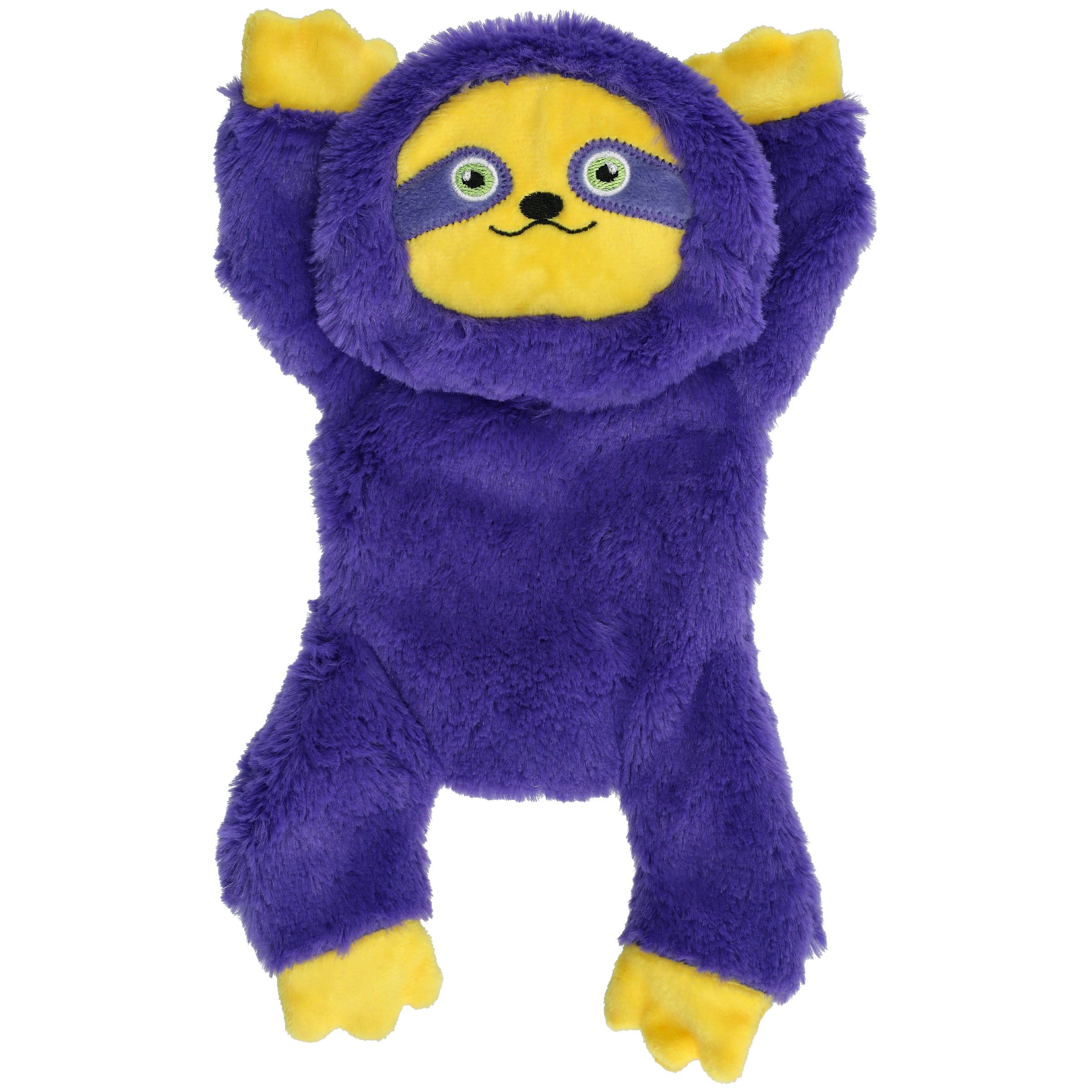 Woof and Whiskers Sloth Purple Flat Plush Dog Toy - Shop Plush Toys at