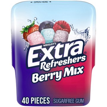 Extra Gum Refreshers Berry Mix Sugar Free Chewing Gum, 40 pc