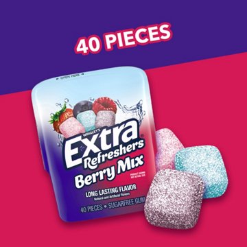 Extra Gum Refreshers Berry Mix Sugar Free Chewing Gum, 40 pc
