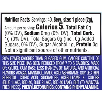Extra Gum Refreshers Berry Mix Sugar Free Chewing Gum, 40 pc