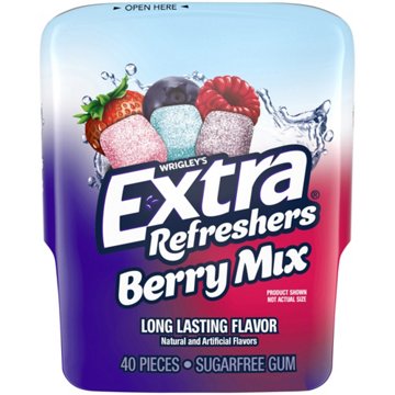 Extra Gum Refreshers Berry Mix Sugar Free Chewing Gum, 40 pc