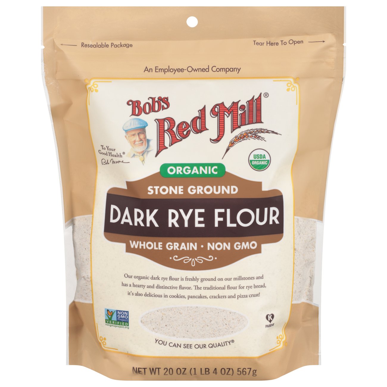 Bob's Red Mill Organic Stone Ground Dark Rye Flour, 1.25 lb | Central ...