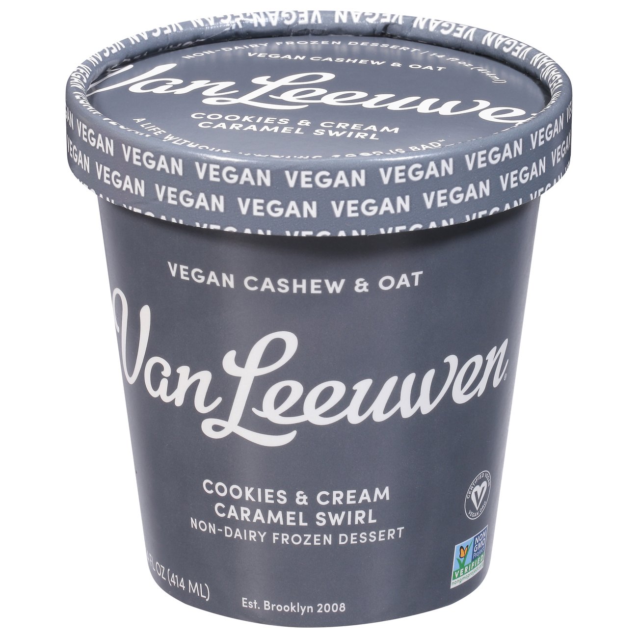 Van Leeuwen Vegan Cookies & Cream Caramel Swirl Non-Dairy Frozen ...