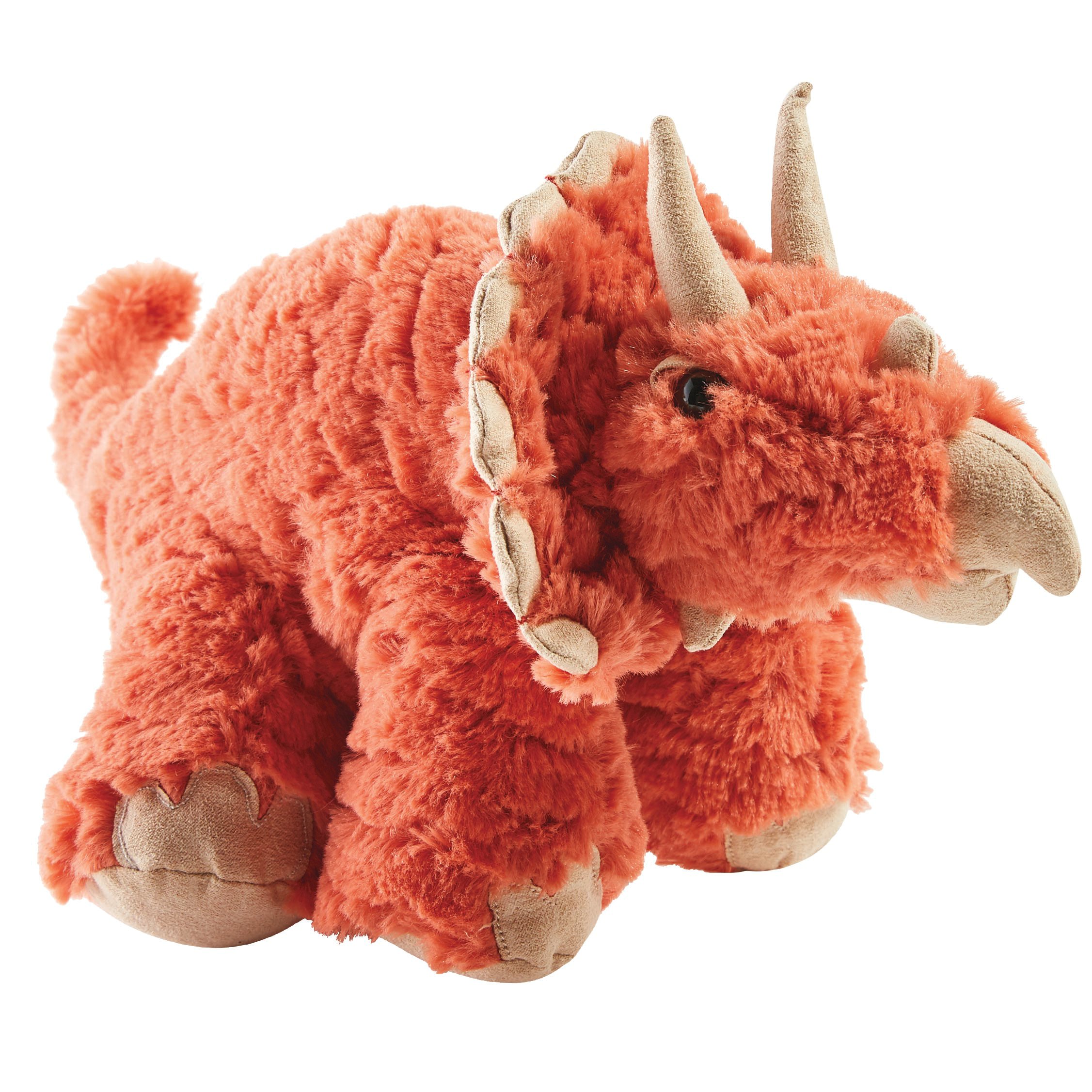 orange triceratops stuffed animal