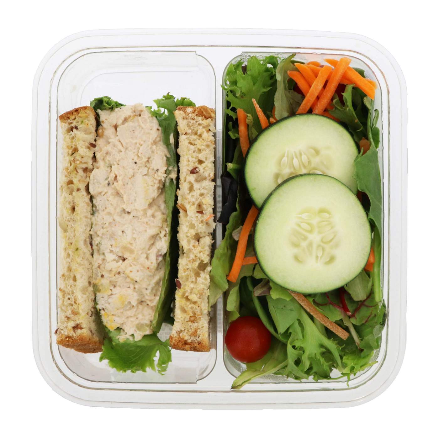 Meal Simple by H-E-B Rotisserie Chicken Half Sandwich with Salad; image 1 of 2