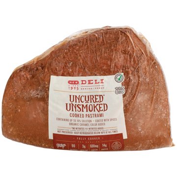 H-E-B Deli Uncured Unsmoked Cooked Pastrami, Custom Sliced