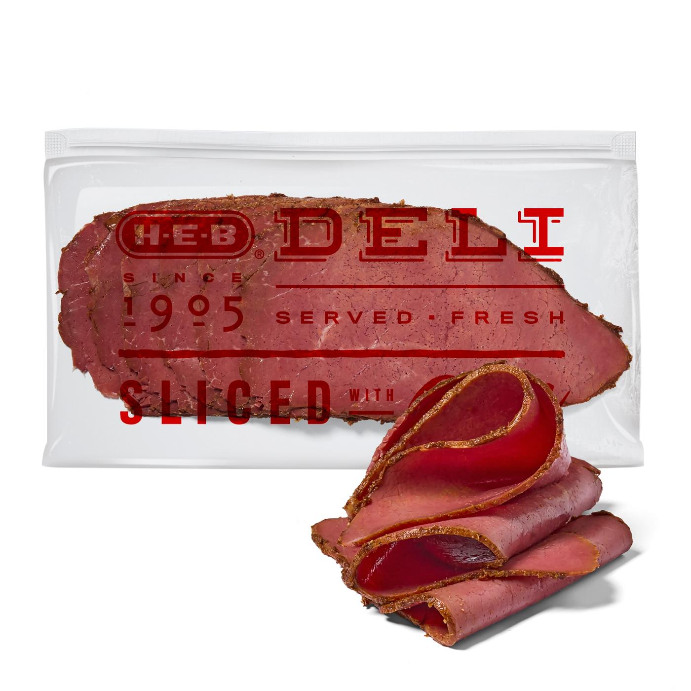 H-E-B Deli Uncured Pastrami, Sandwich Sliced; image 1 of 2