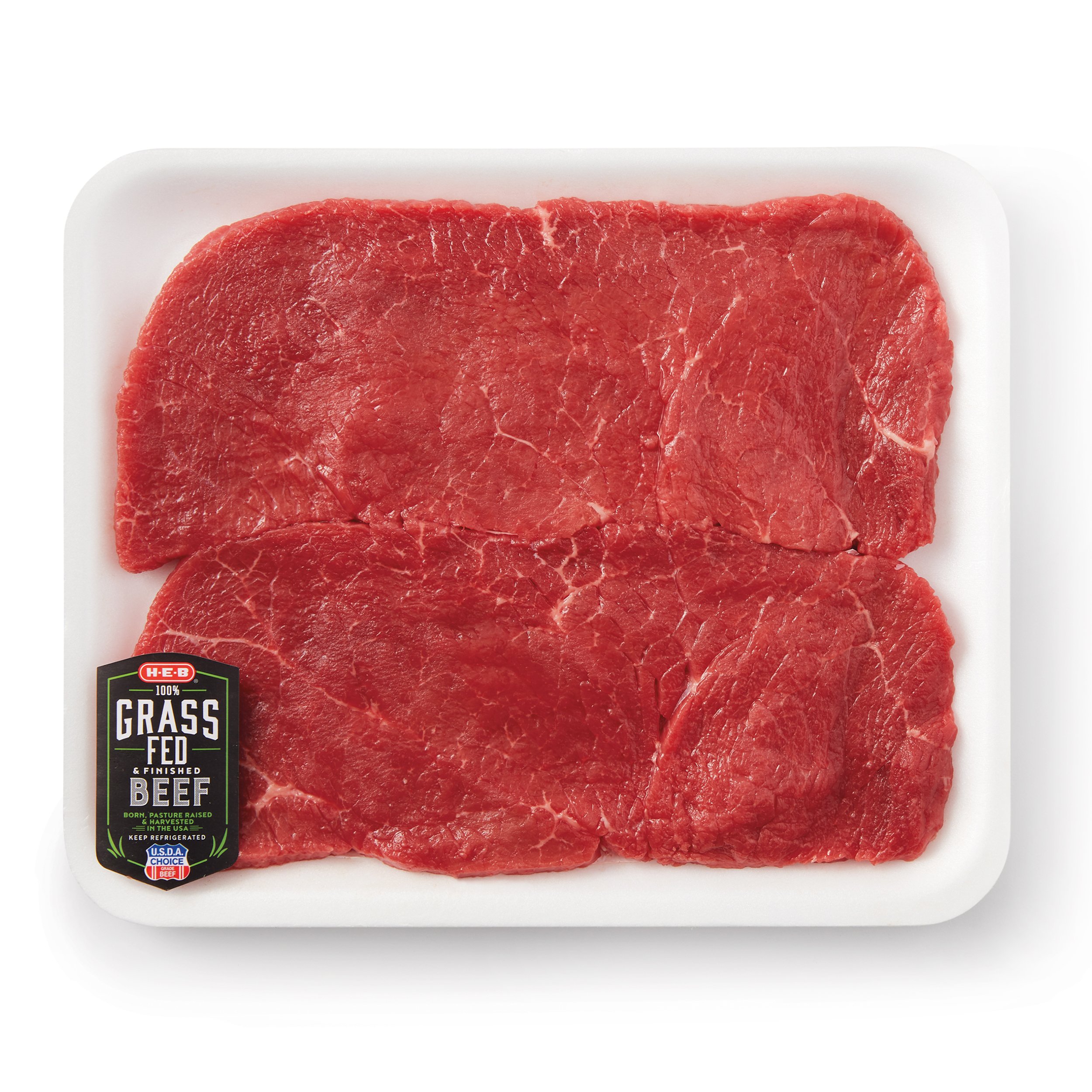 H-E-B Grass Fed & Finished Beef Top Round Steak, Thin Cut – USDA Choice ...