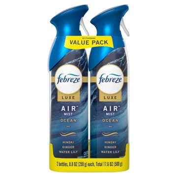 Febreze Luxe Air Freshener Odor-Fighting Room Spray - Ocean, 2 ct
